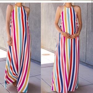 VICI gondola striped maxi dress